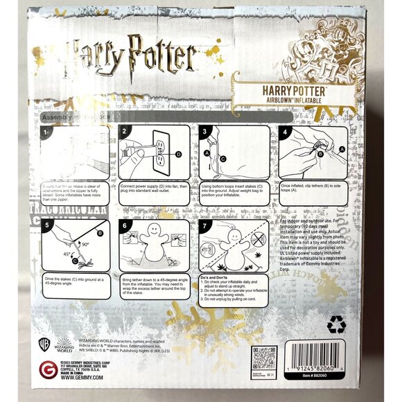 Harry Potter 4 Ft Airblown Inflatable Light Up Feature Indoor & Outdoor use - Picture 2 of 3